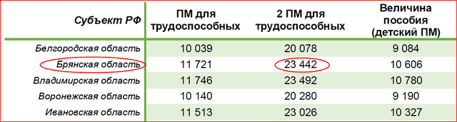 Размер путинского пособия